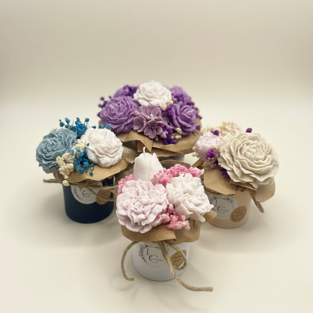 Luxe bloemenbox met sojakaarsen