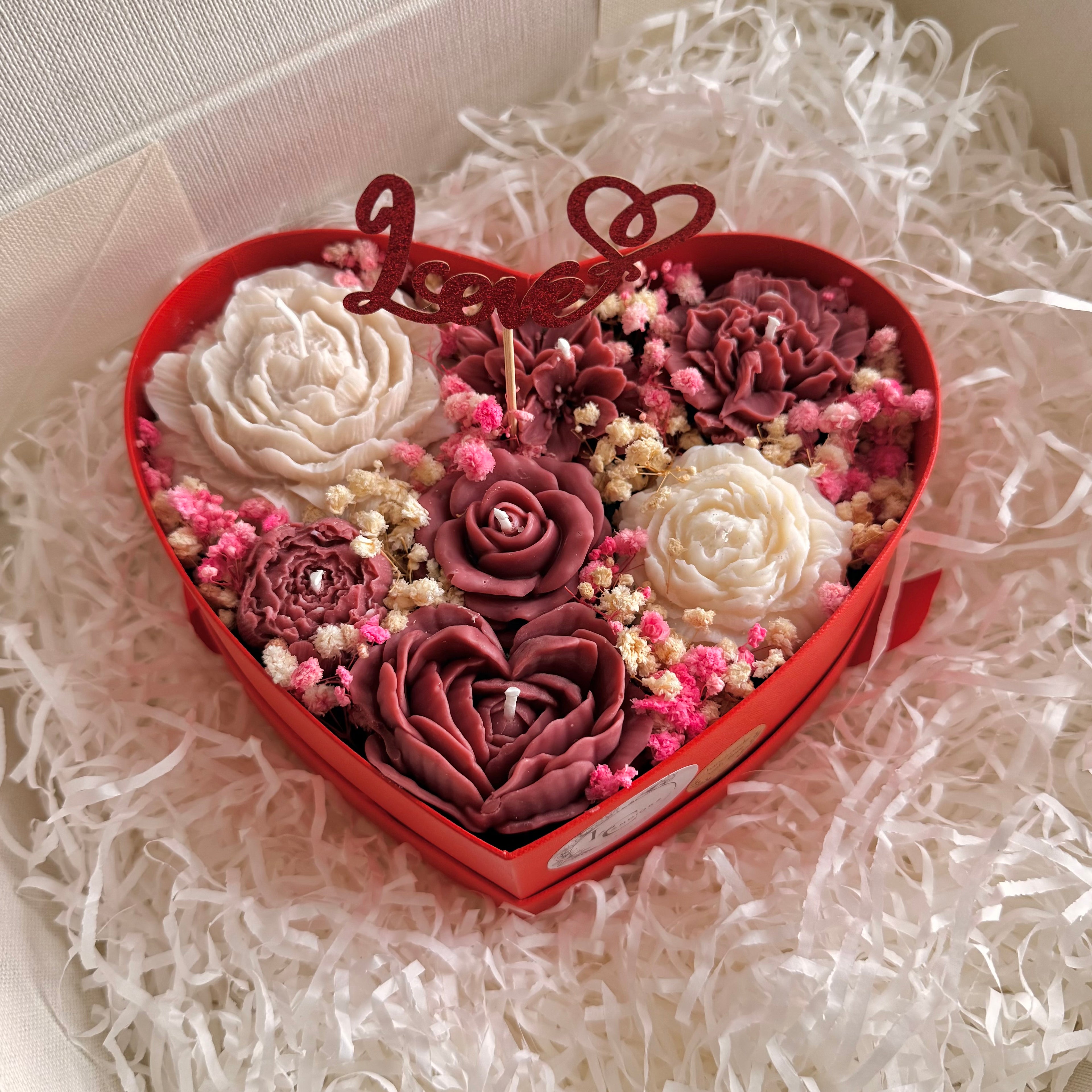 Rode hart met deksel (groot)