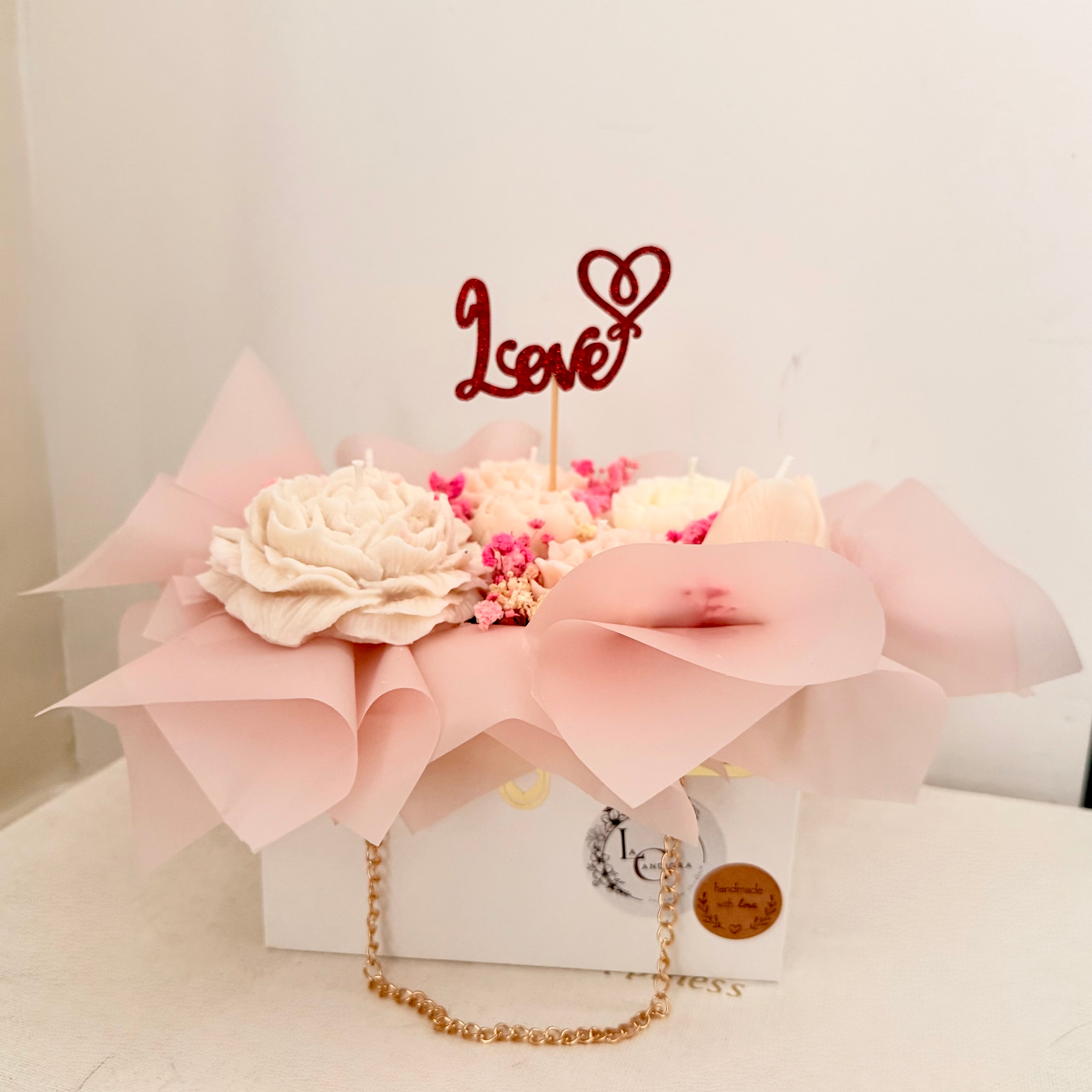 Tasje met bloemen (beige)