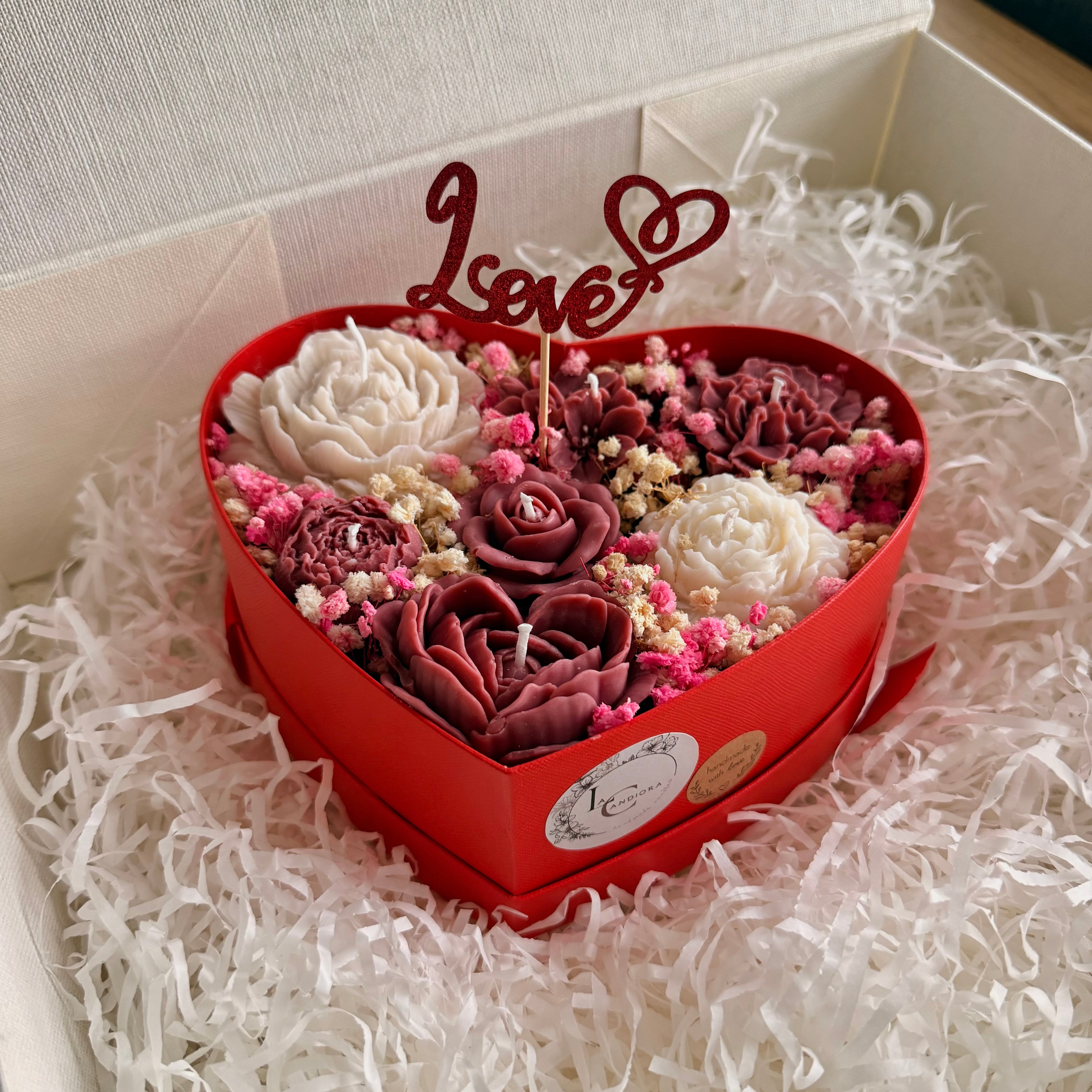 Rode hart met deksel (groot)