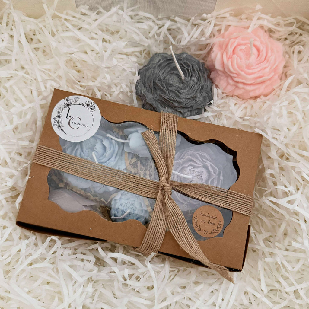 Peony & Candle Delight Blue and Brown