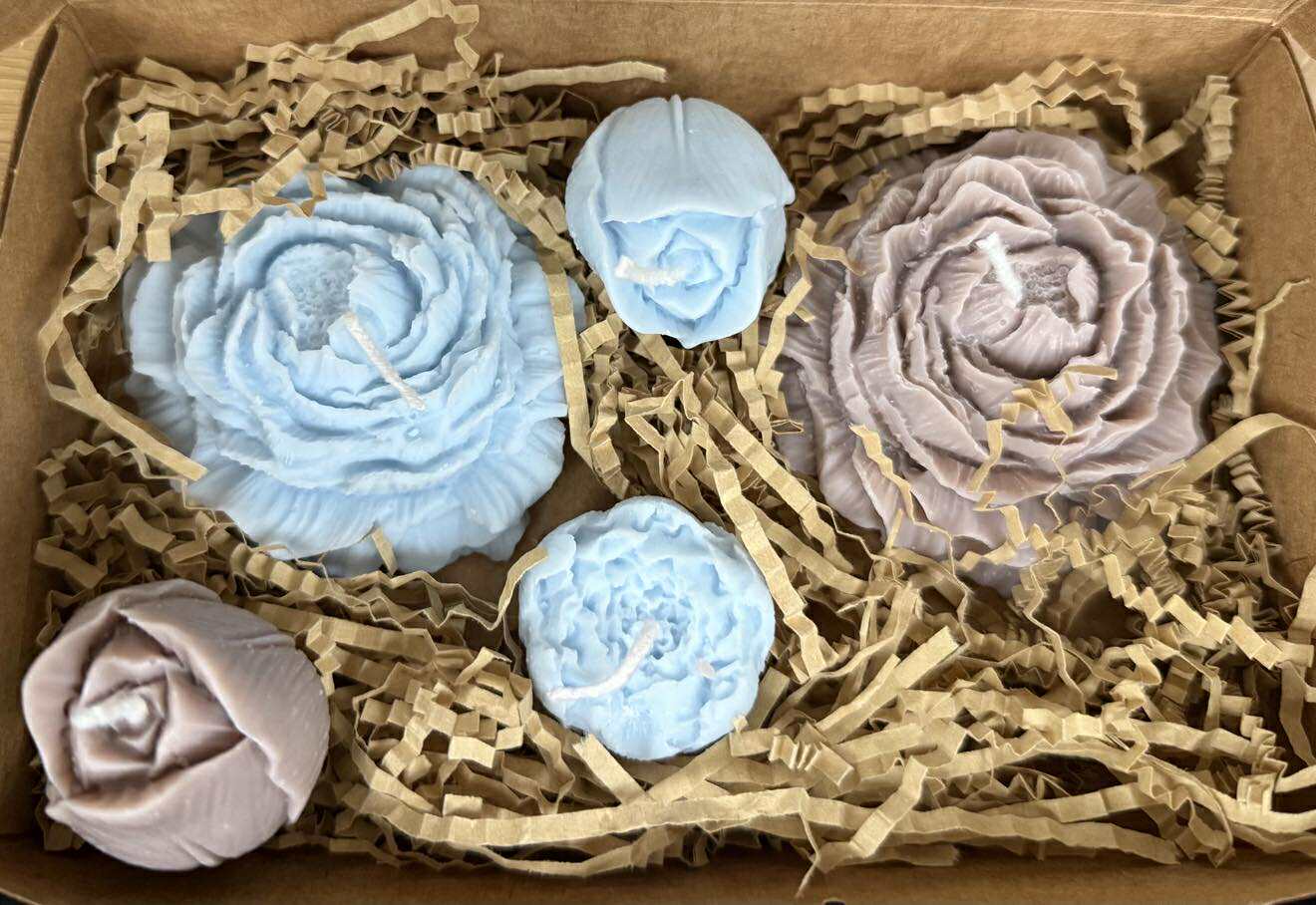 Peony & Candle Delight Blue and Brown