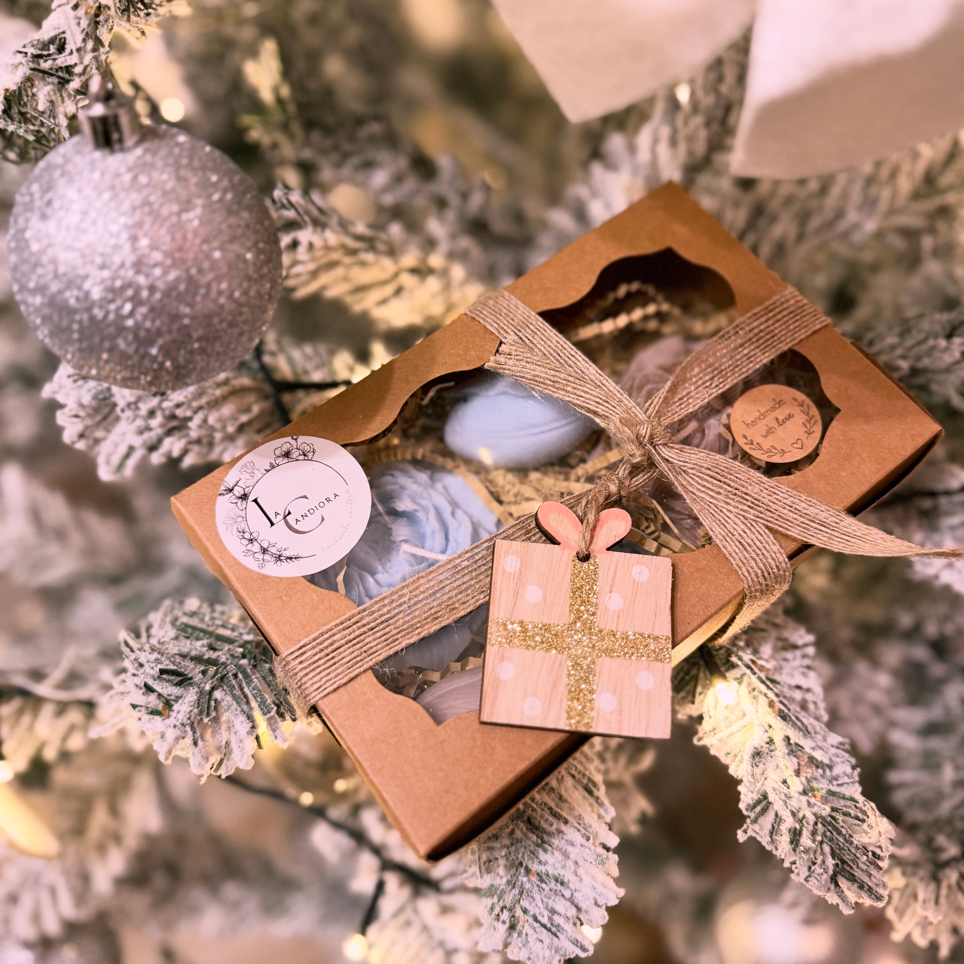 Peony & Candle Delight Blue and Brown