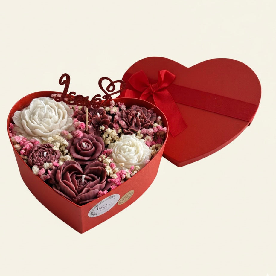 Rode hart met deksel (groot)